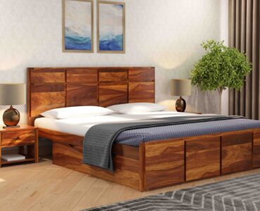 Wood Bed With Side Storage