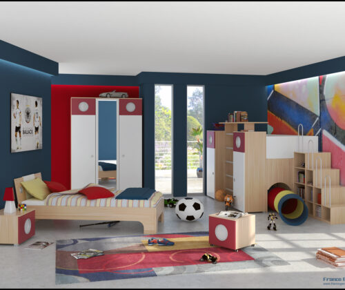 Compact Modern Kids Room Design With Modern Wall Decor